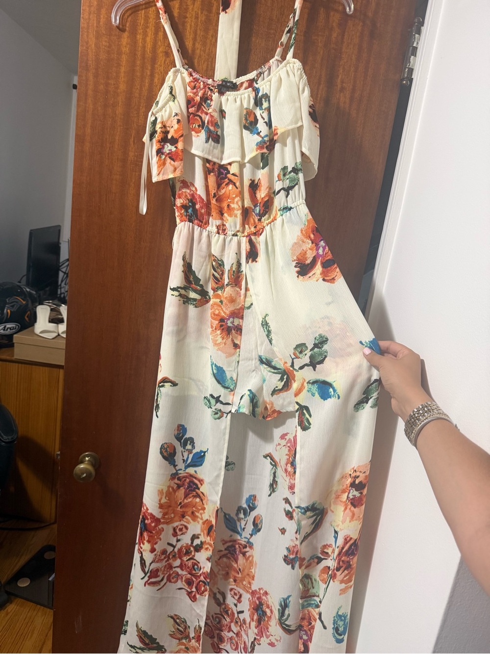 Floral Cream Wide-Leg Jumpsuit